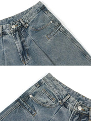 Men's Washed Wide Leg Jeans