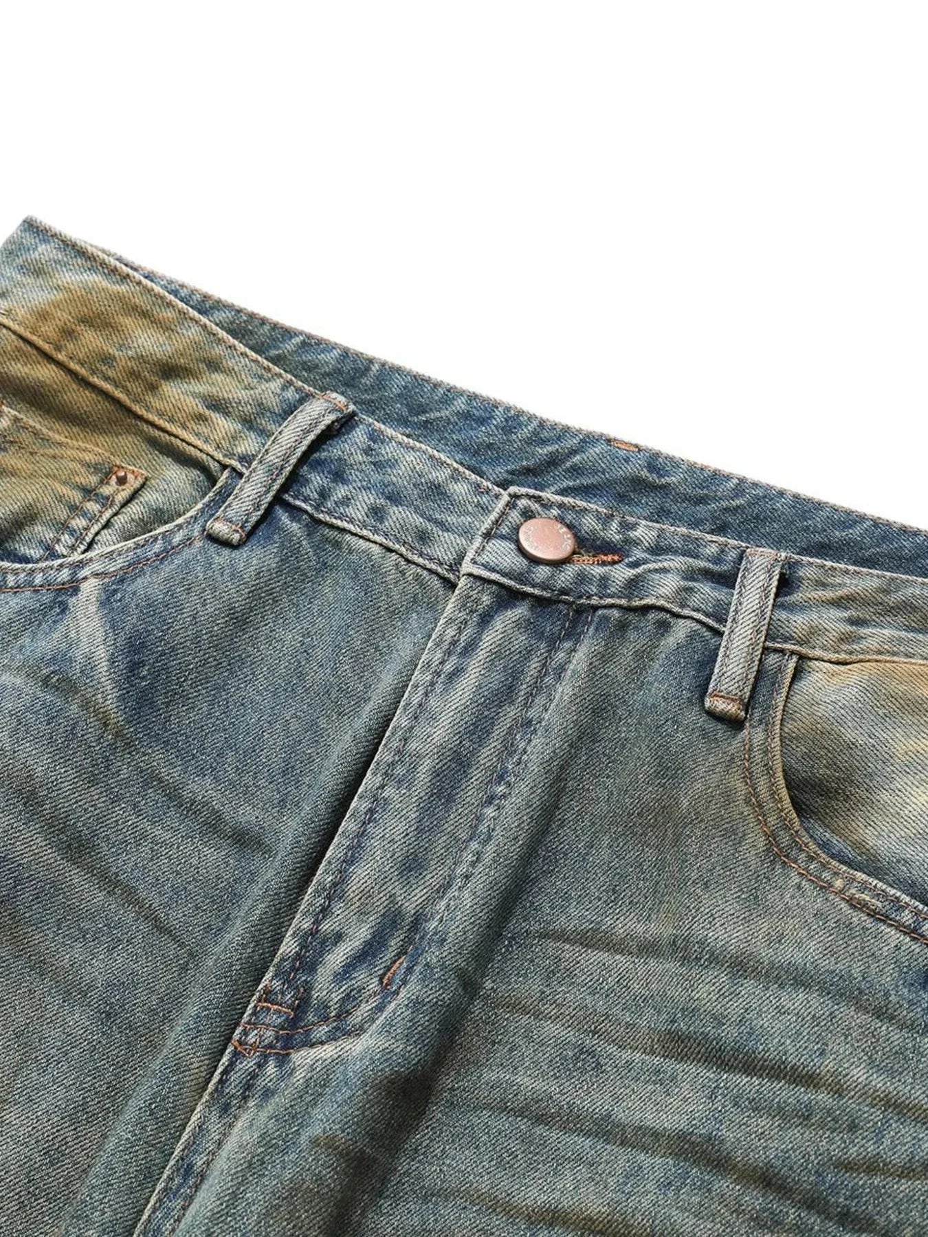 Men's Washed Wide Leg Jeans