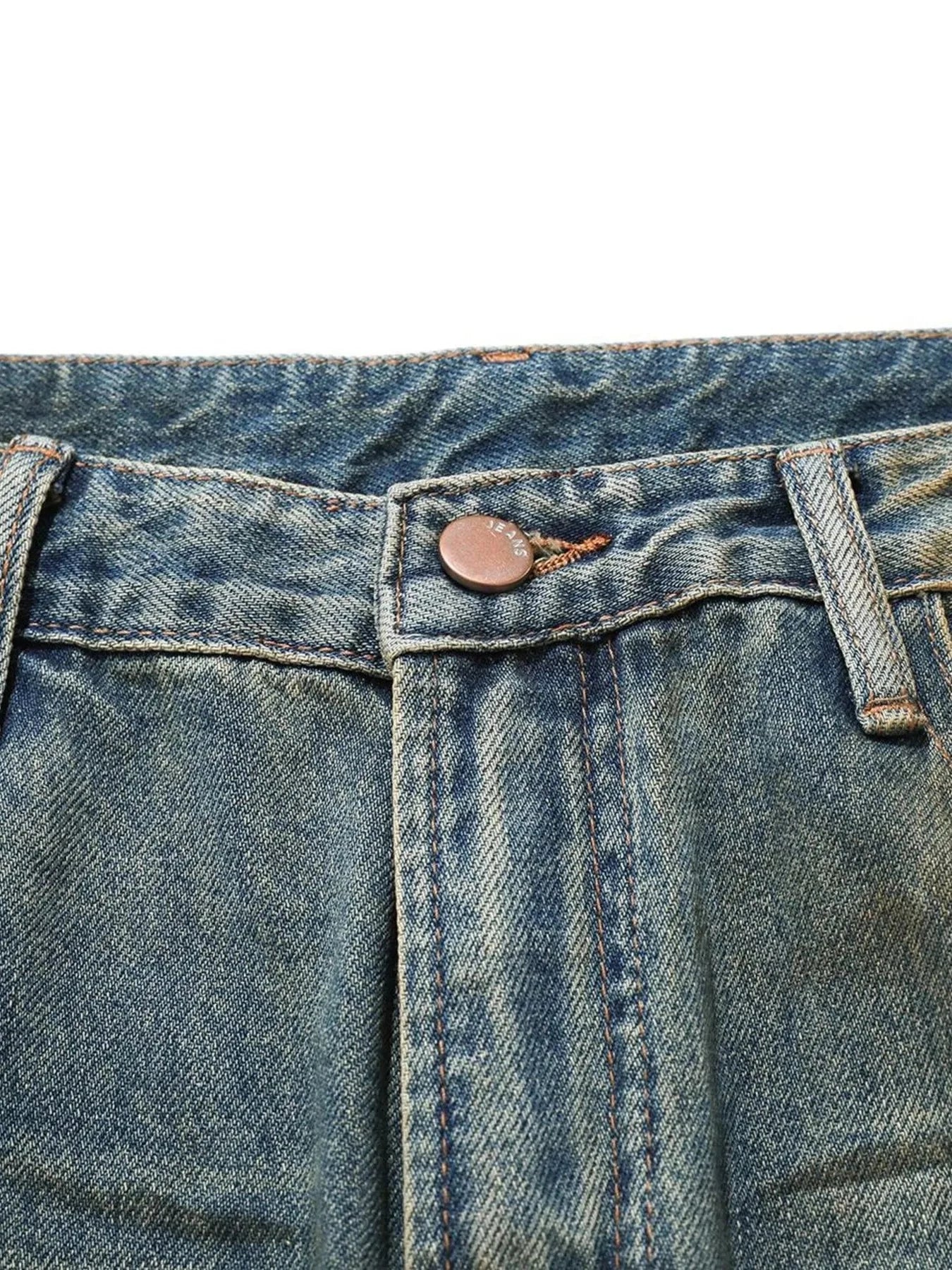 Men's Washed Wide Leg Jeans