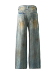 Men's Washed Wide Leg Jeans