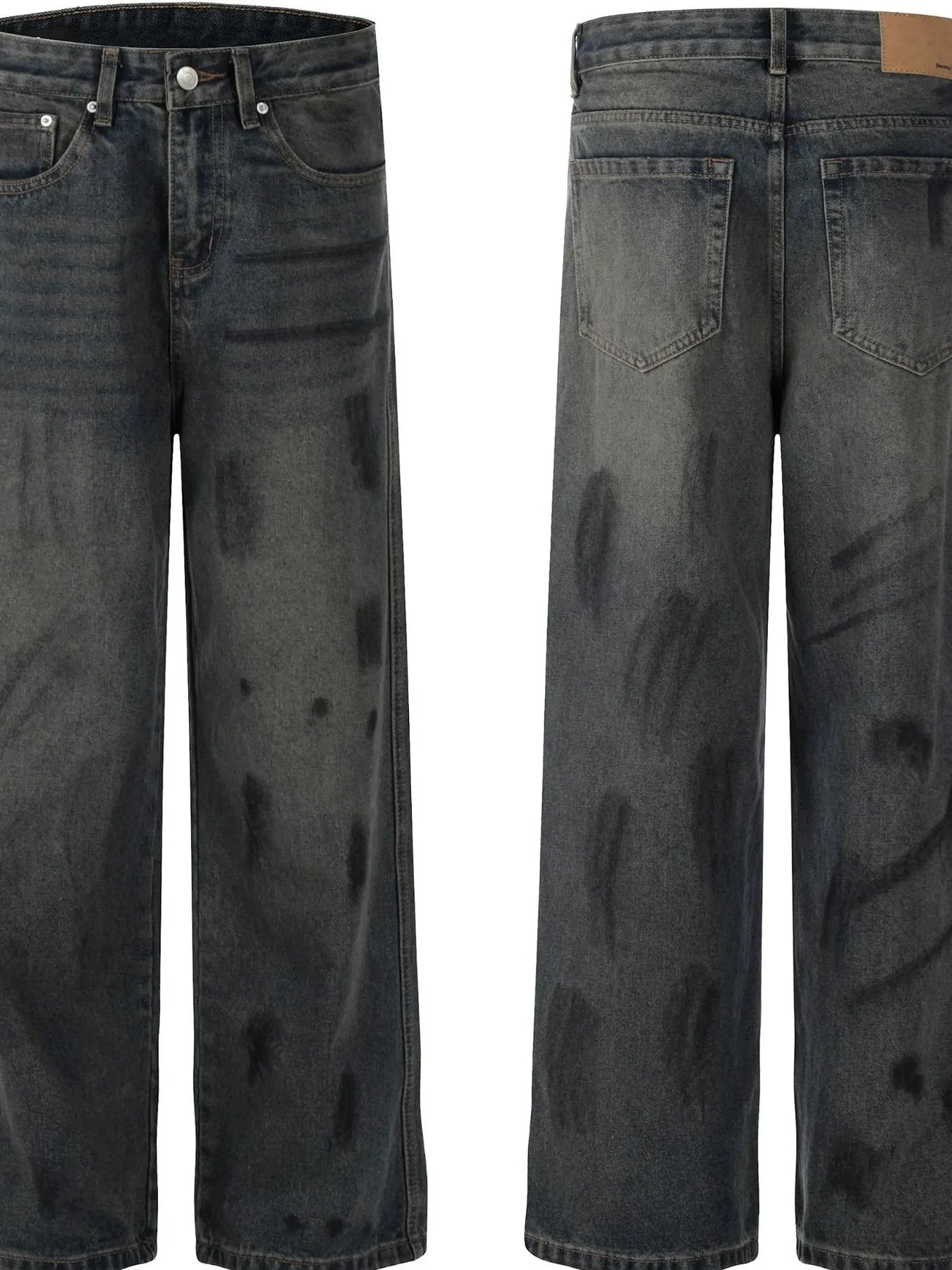 Men's Washed Wide Leg Jeans