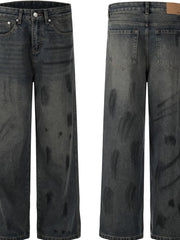Men's Washed Wide Leg Jeans