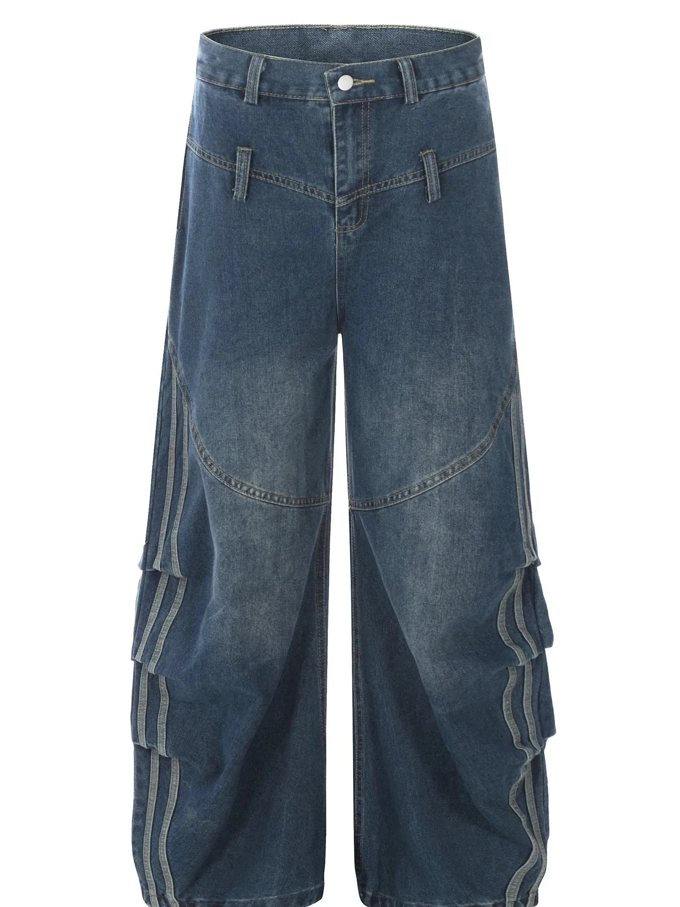 Men's Wide Leg Cargo Jeans Blue / S