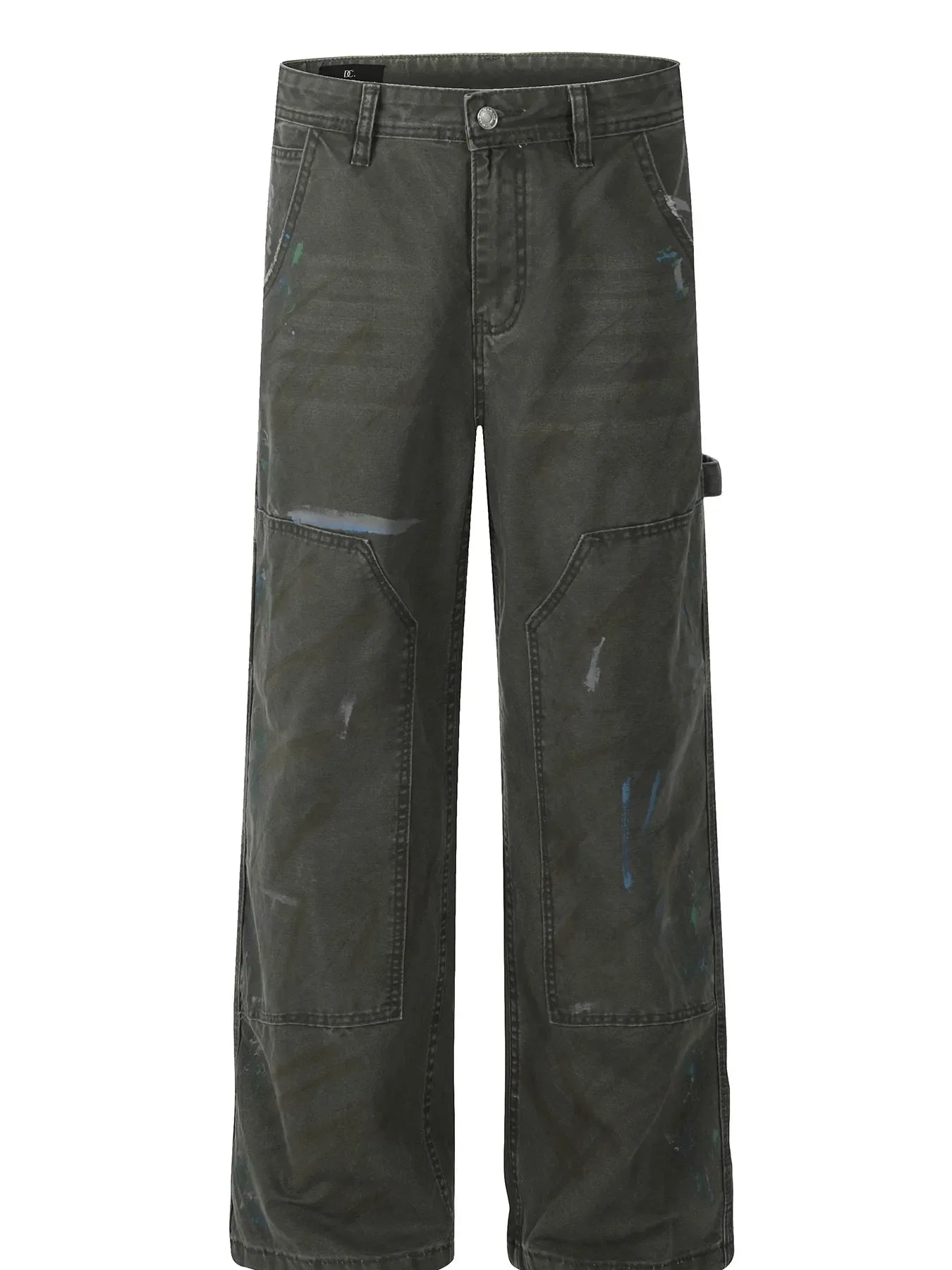 Men's Wide Leg Cargo Jeans Green / S
