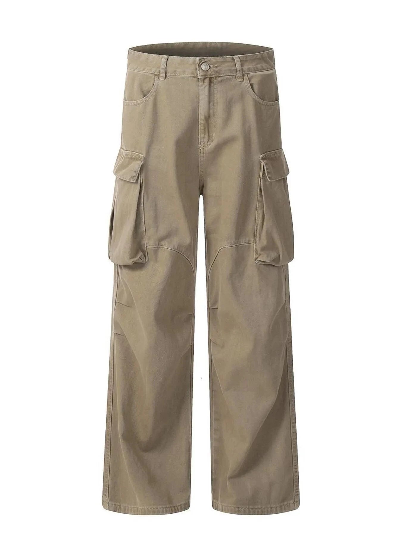 Men's Wide Leg Cargo Jeans Khaki / S