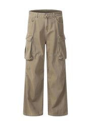 Men's Wide Leg Cargo Jeans Khaki / S