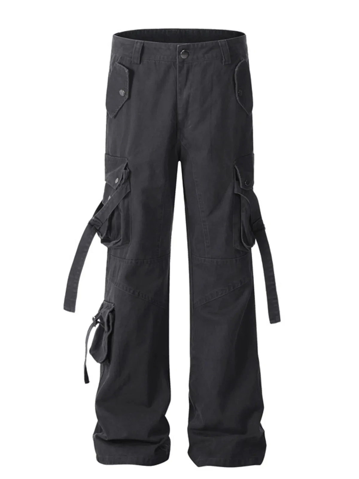 Men's Wide Leg Cargo Pants Black / S