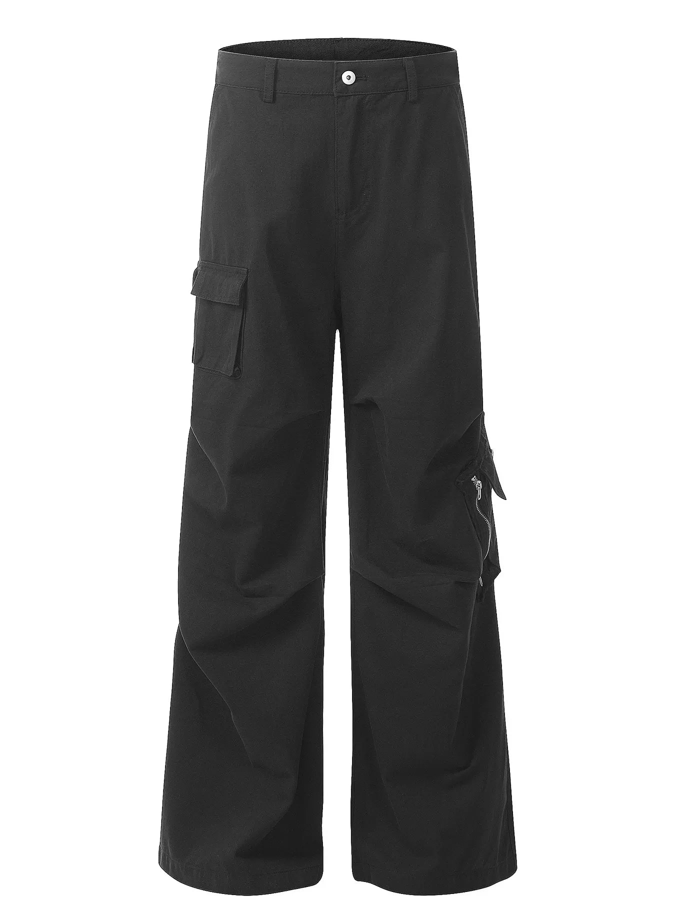 Men's Wide Leg Cargo Pants Black / S