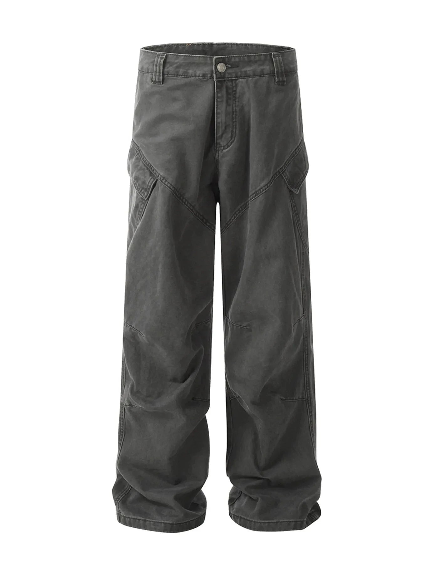 Men's Wide Leg Cargo Pants Gray / S