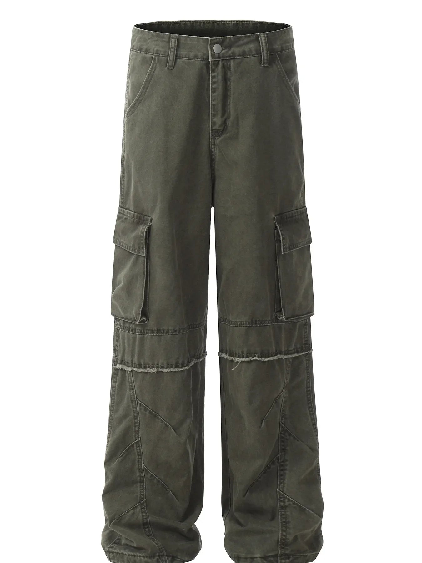 Men's Wide Leg Cargo Pants Green / S