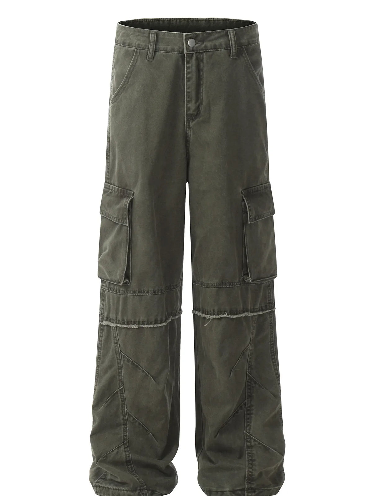 Men's Wide Leg Cargo Pants Green / S