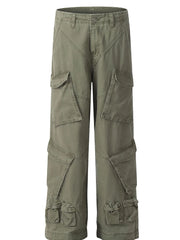 Men's Wide Leg Cargo Pants Green / S