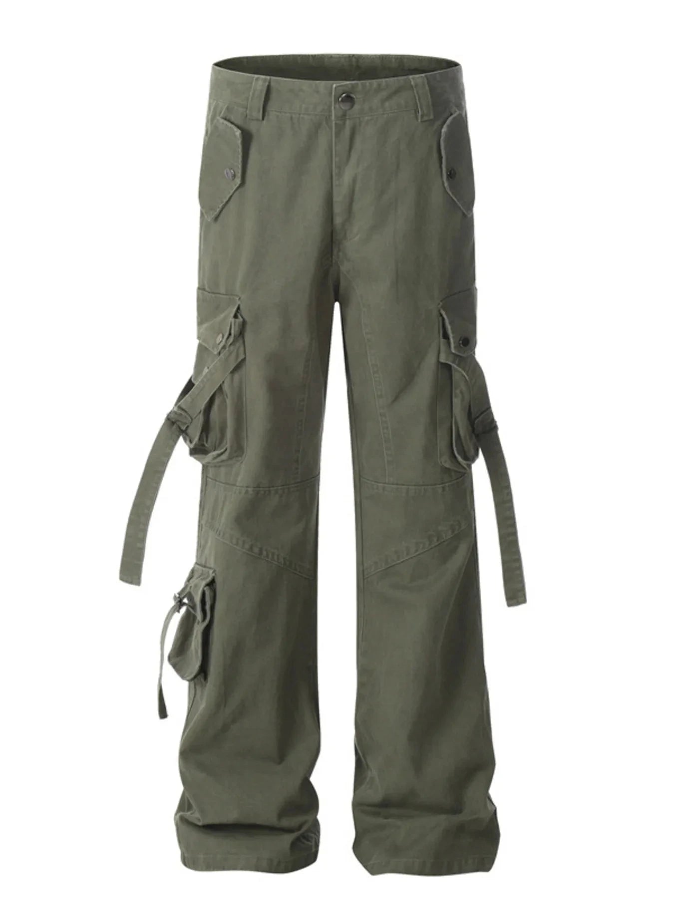 Men's Wide Leg Cargo Pants Military Green / S