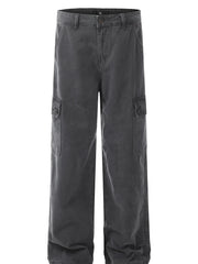 Men's Wide Leg Cargo Pants Washed Dye / S