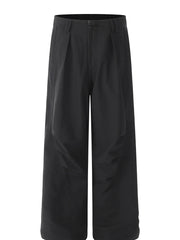 Men's Wide Leg Casual High Waist Pants Black / S