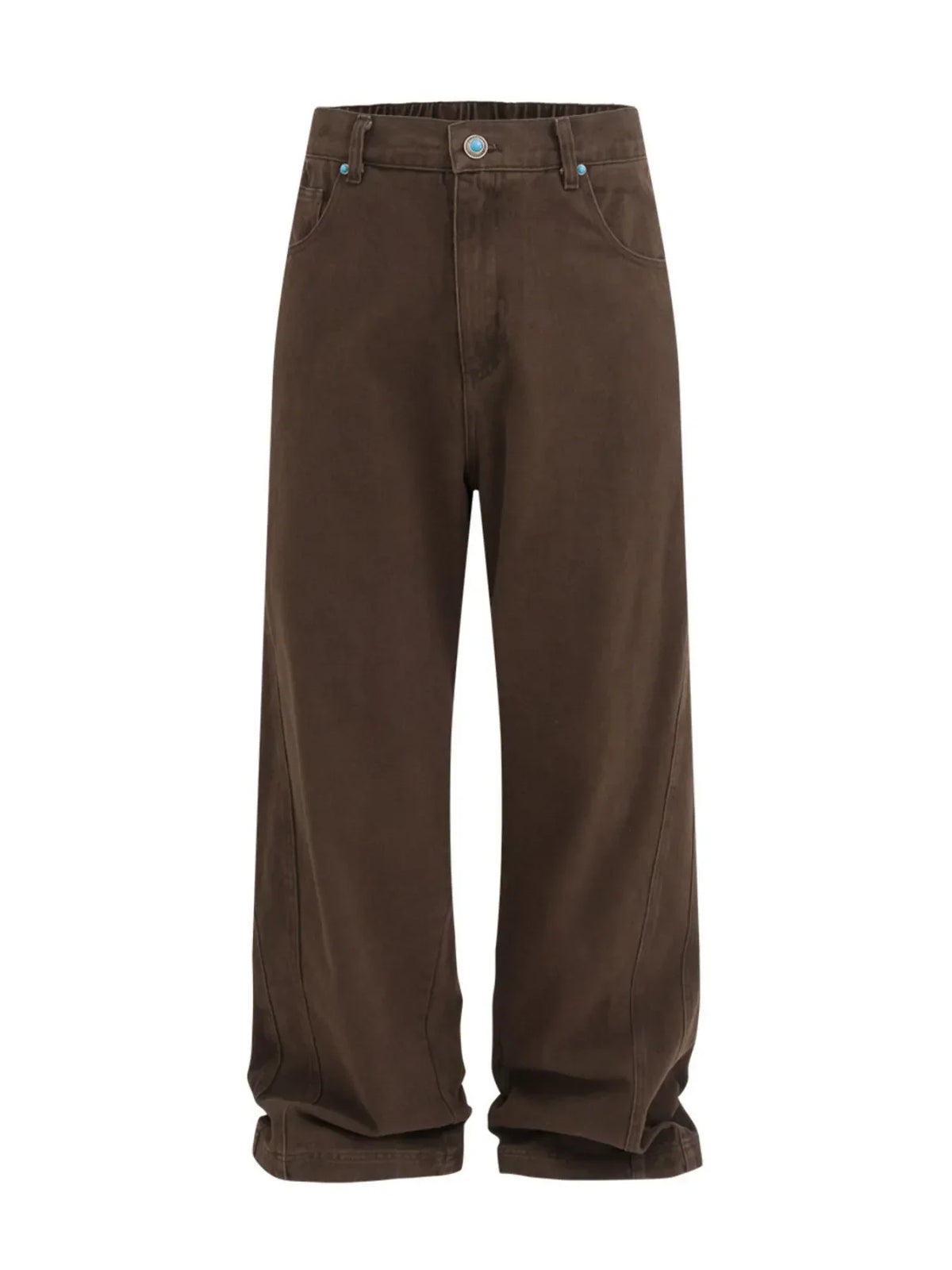 Men's Wide-Leg Casual Pants Brown / S