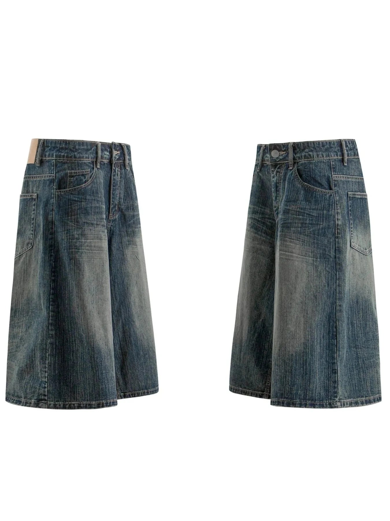 Men's Wide Leg Denim Shorts