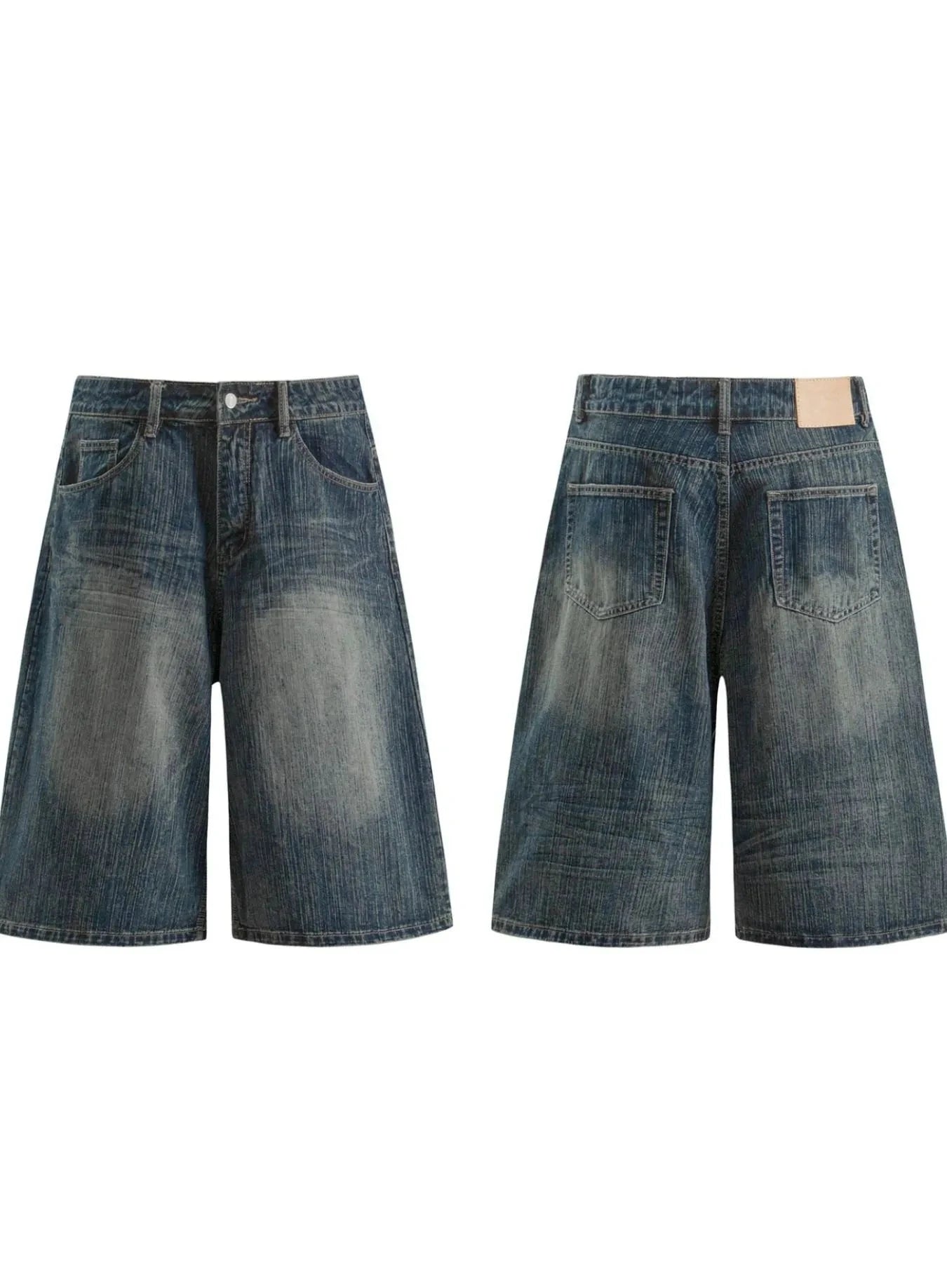 Men's Wide Leg Denim Shorts