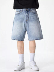 Men's Wide Leg Denim Shorts