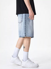 Men's Wide Leg Denim Shorts