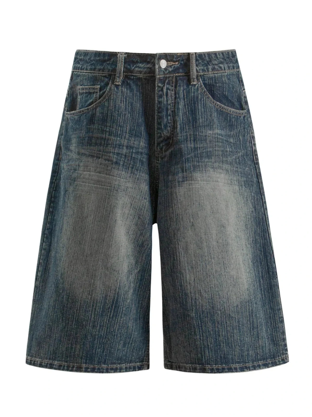 Men's Wide Leg Denim Shorts Blue / S