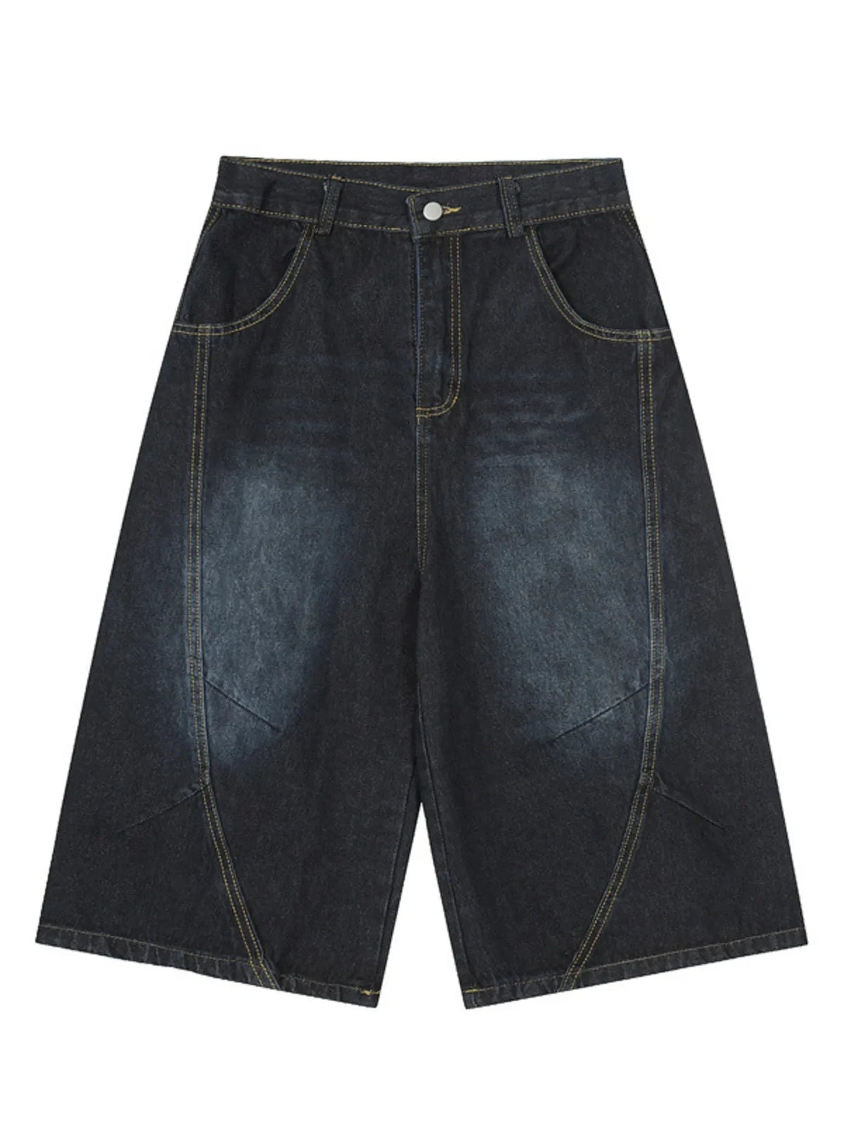 Men's Wide Leg Denim Shorts Navy / S