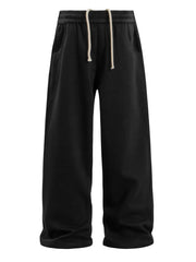 Men's Wide Leg Drawstring Casual Pants Black / S