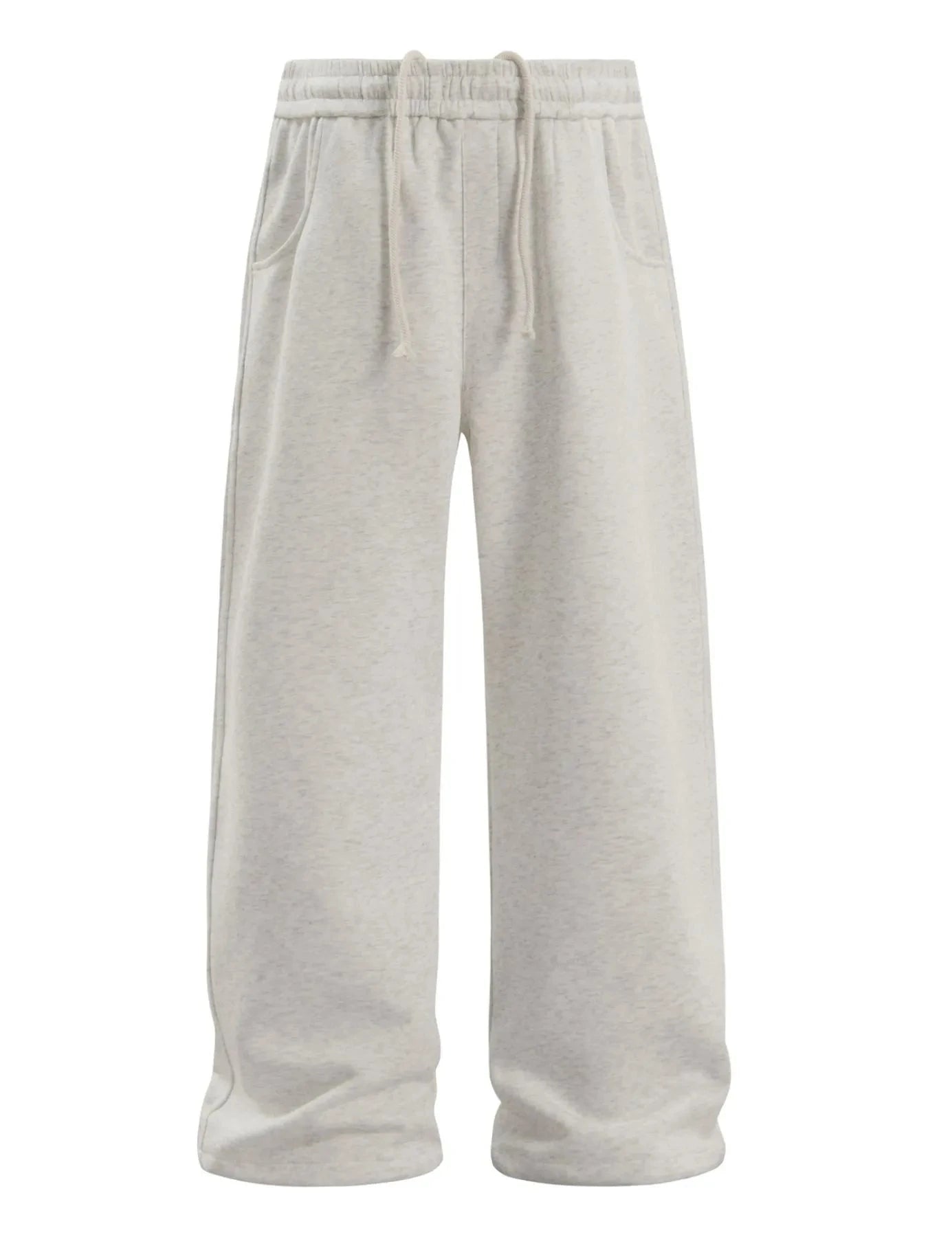 Men's Wide Leg Drawstring Casual Pants Light Gray / S