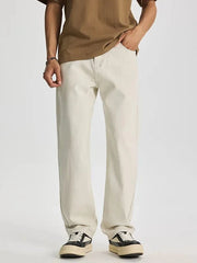 Men's Wide Leg Jeans Beige / 28