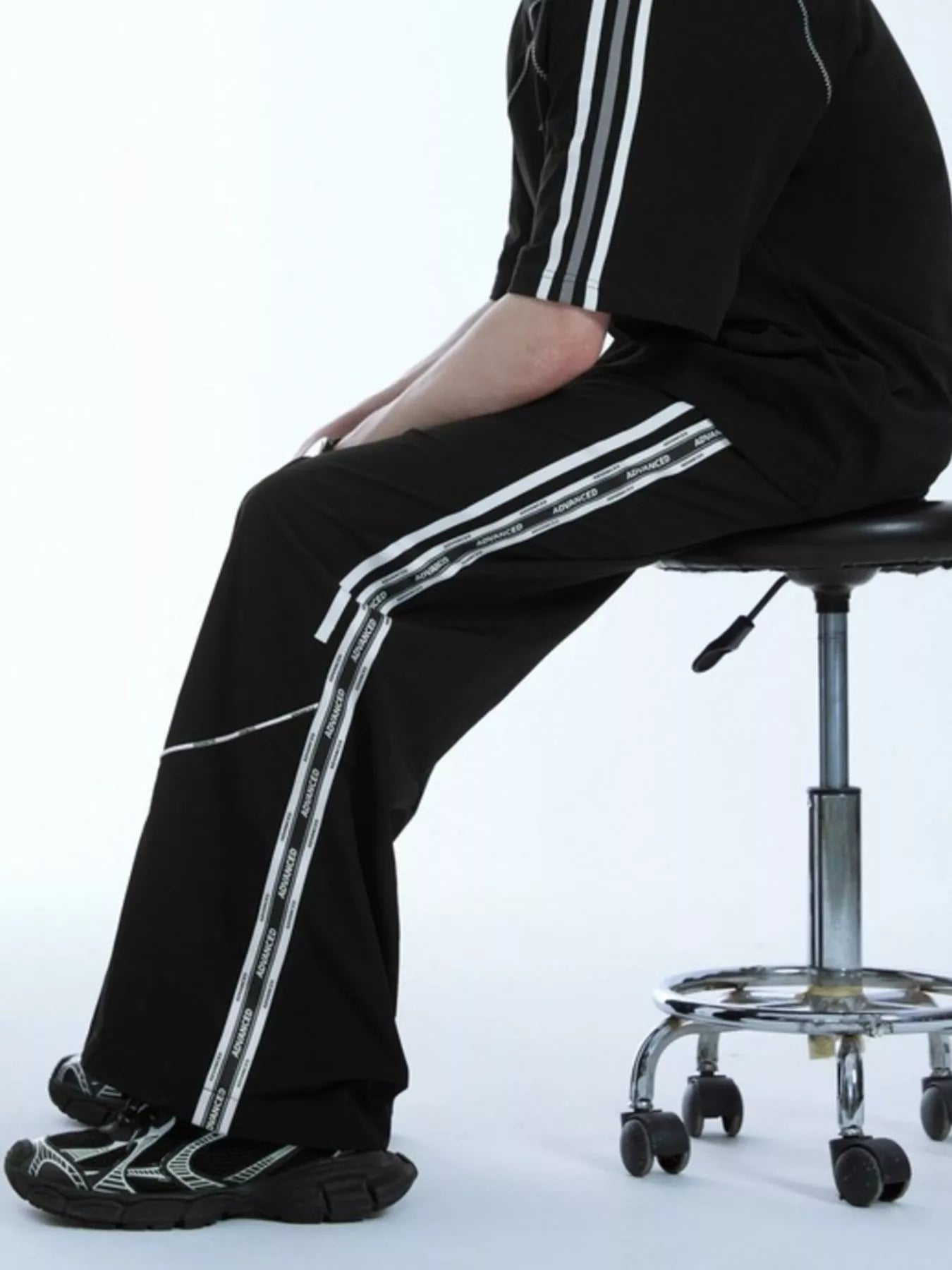 Men's Wide Leg Pants with Side Stripes