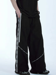 Men's Wide Leg Pants with Side Stripes