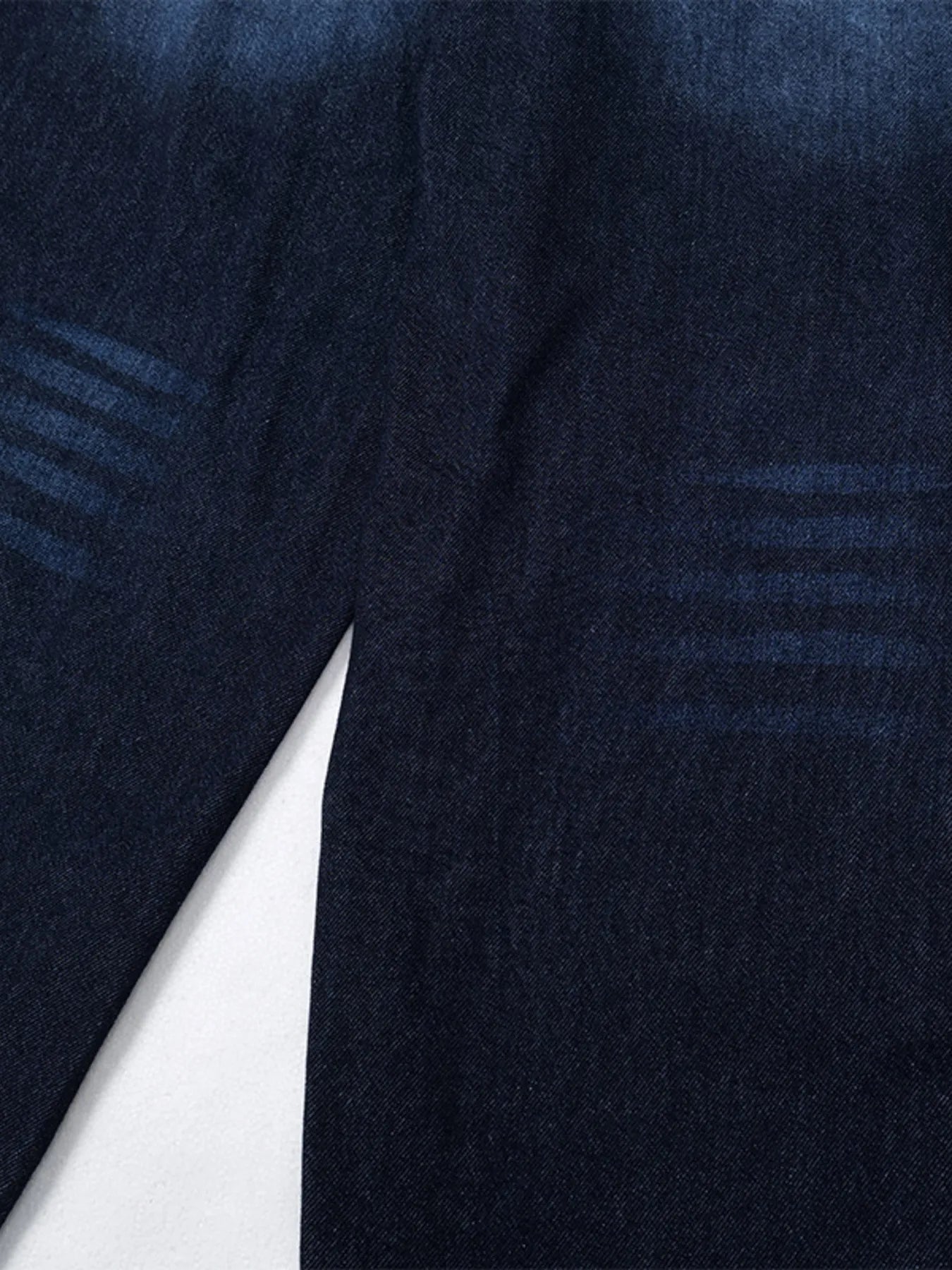 Men's Wide Leg Wash Denim Jeans with Signature Detail