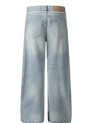 Men's Wide Leg Wash Jeans