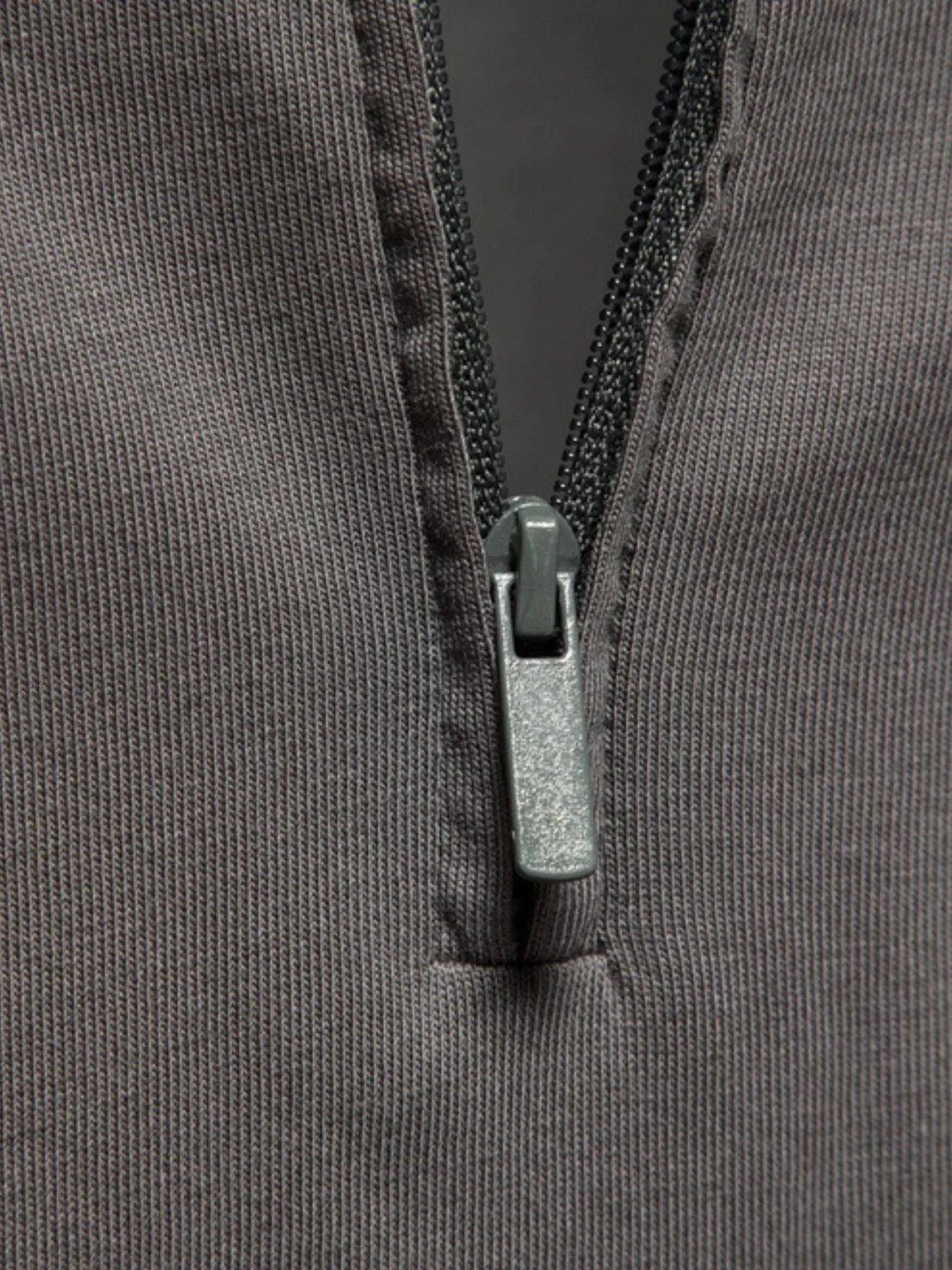 Men's Zip Collar Long Sleeve Polo
