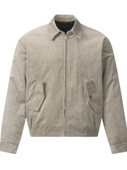 Men's Zip Up Jacket with Pockets Khaki / M