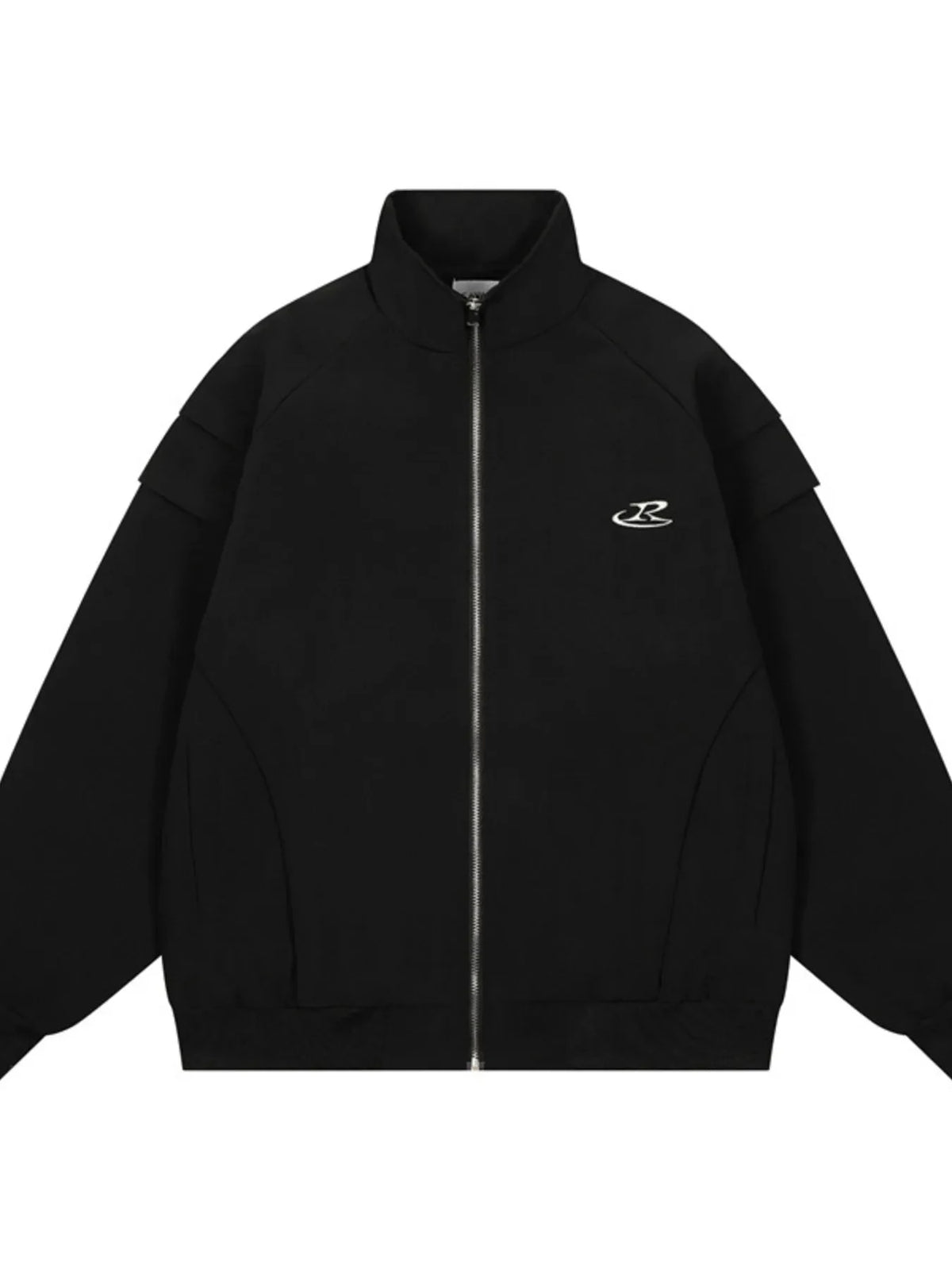 Men's Zip Up Long Sleeve Jacket Black / M