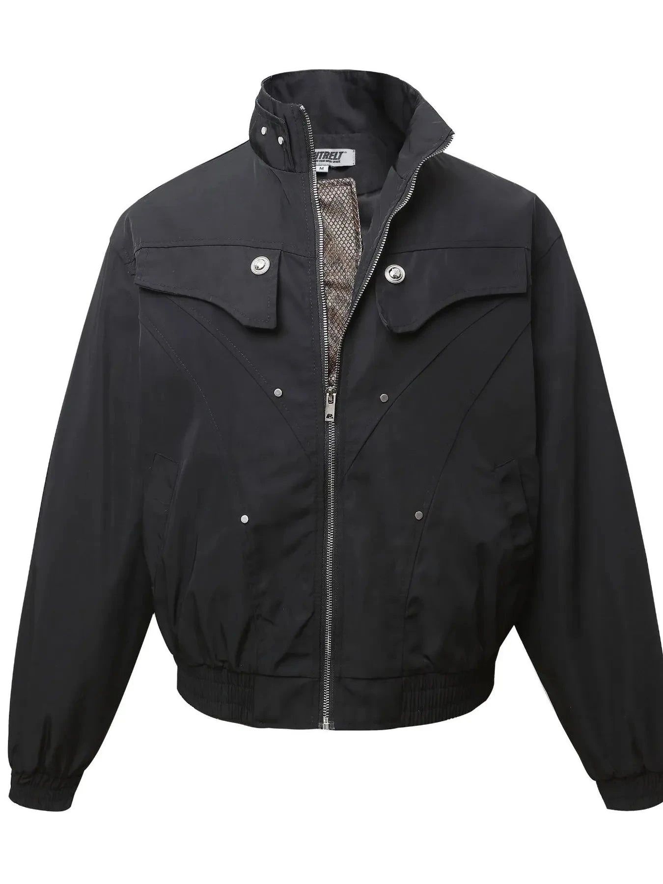 Men's Zip Up Long Sleeve Jacket Black / M
