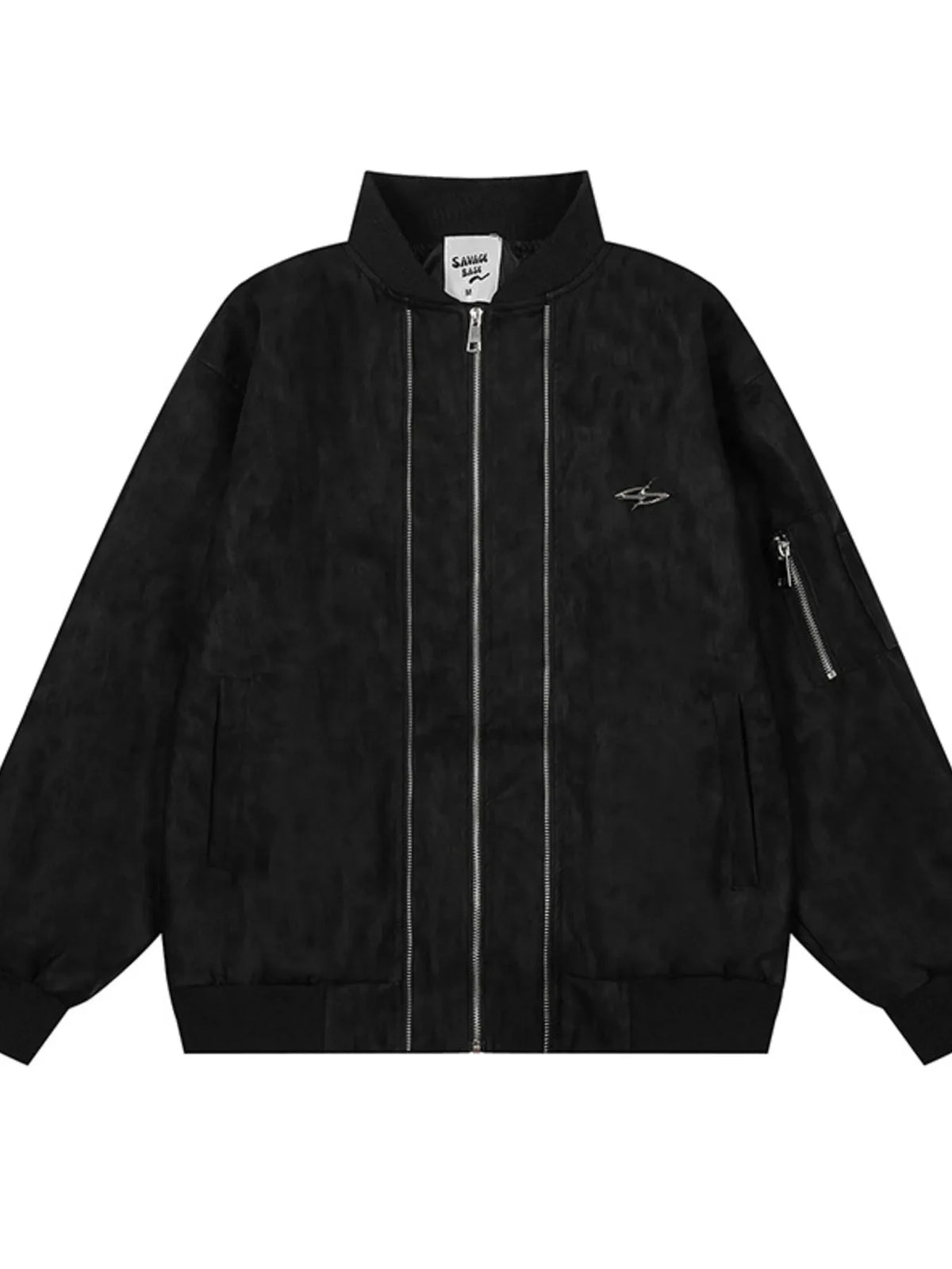 Men's Zip Up Long Sleeve Jacket Black / M