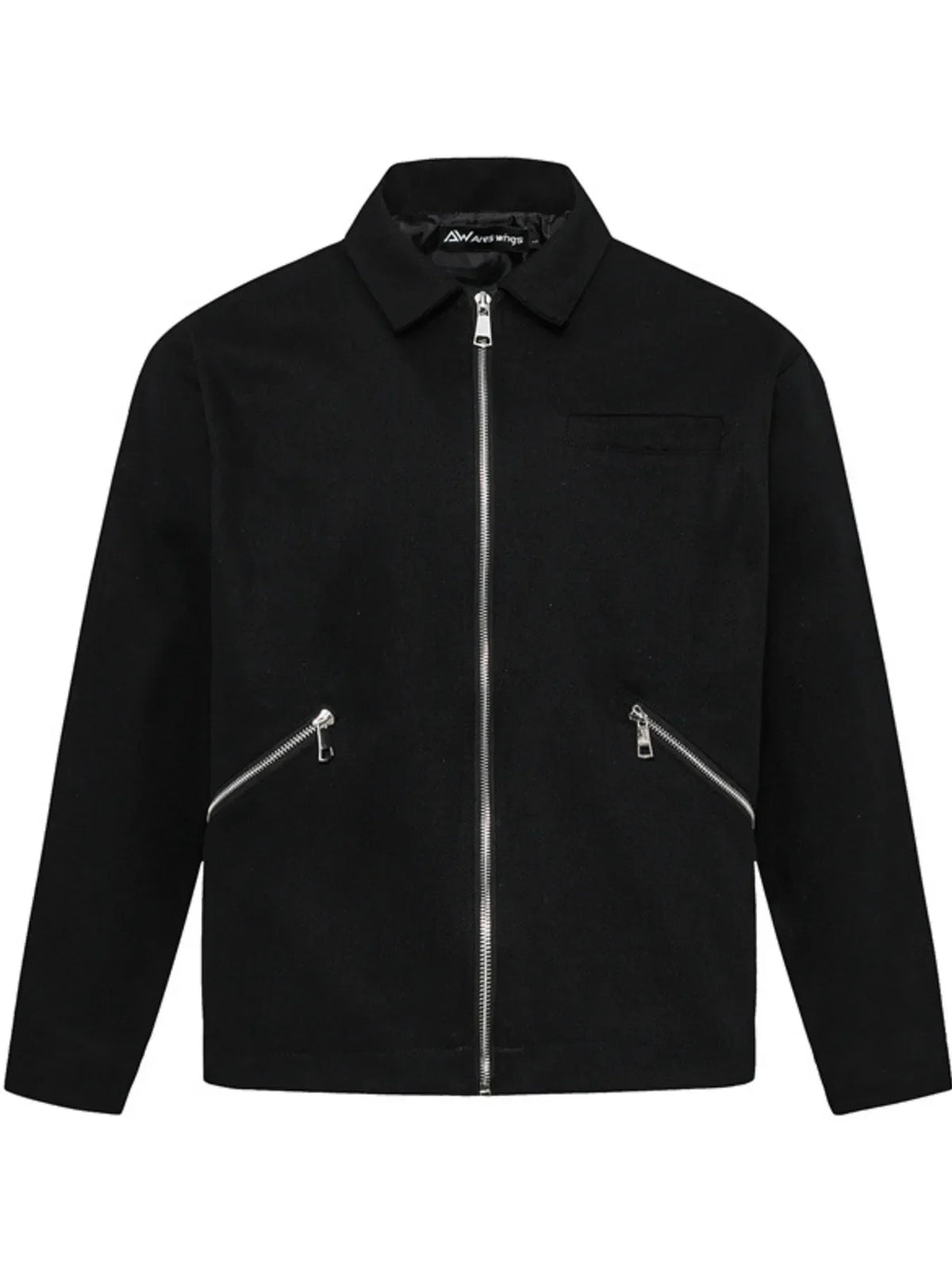 Men's Zip Up Long Sleeve Jacket Black / M