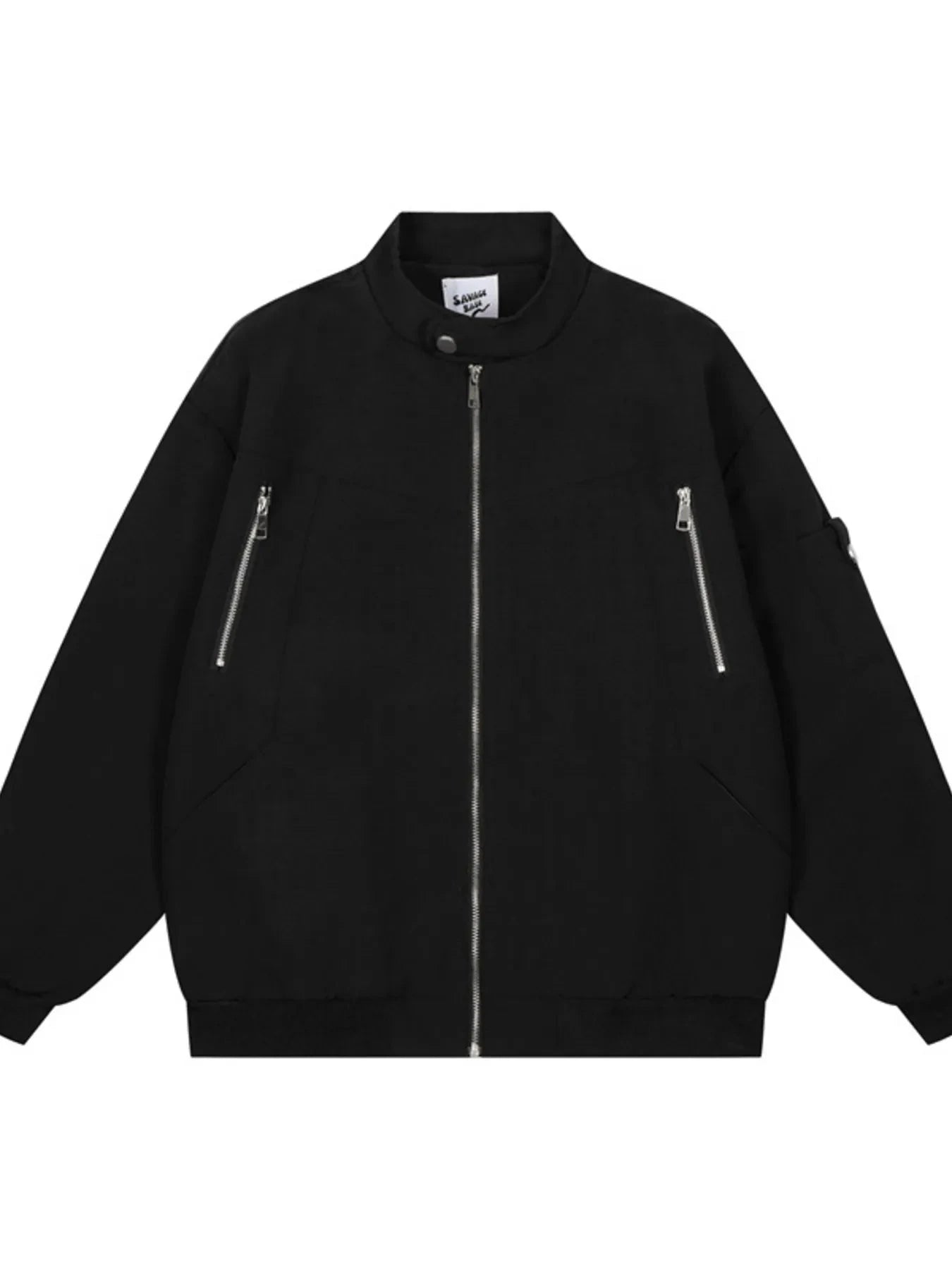 Men's Zip Up Long Sleeve Jacket Black / S