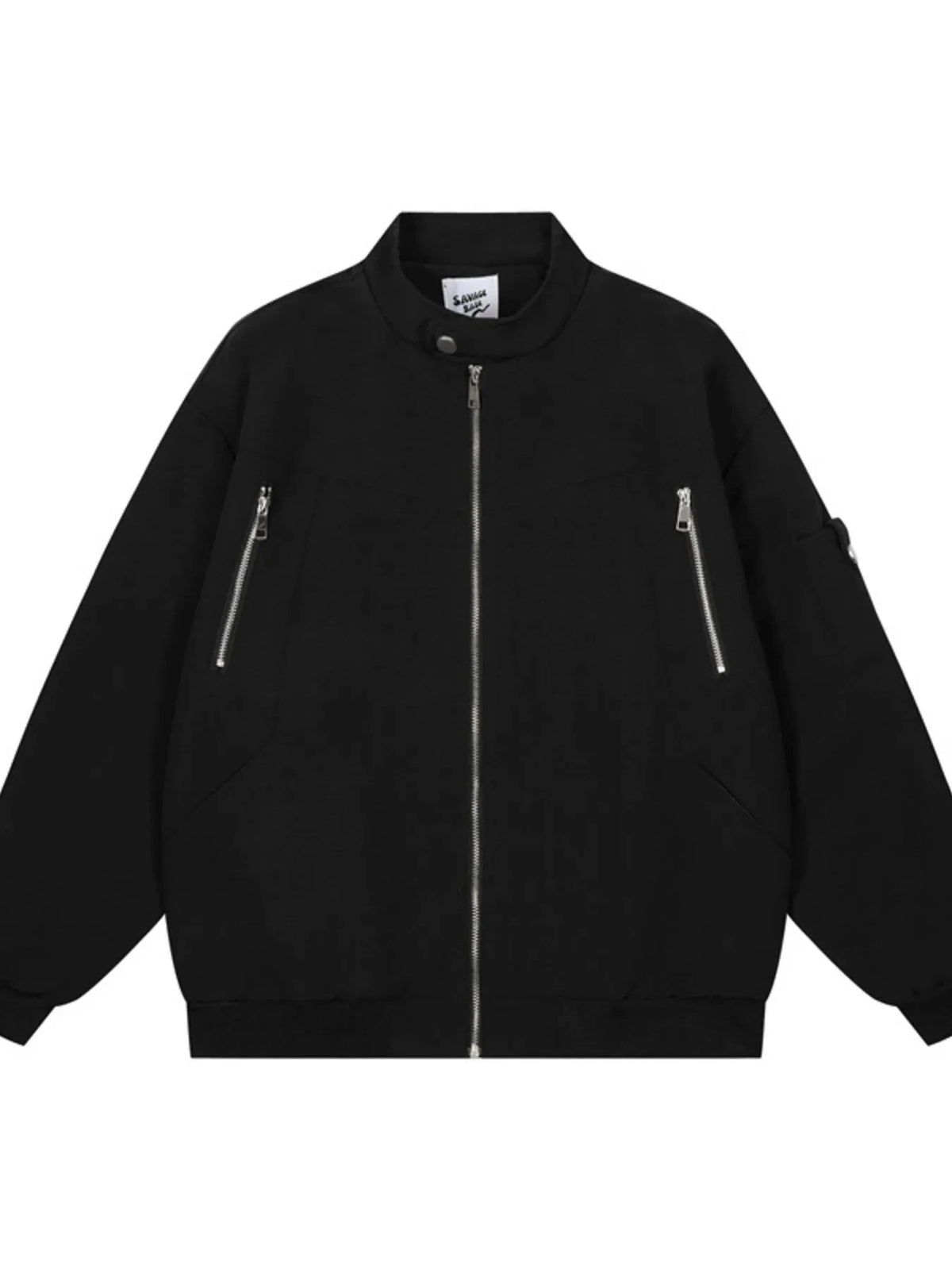 Men's Zip Up Long Sleeve Jacket Black / S
