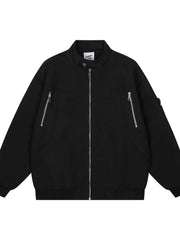 Men's Zip Up Long Sleeve Jacket Black / S