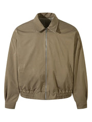 Men's Zip Up Long Sleeve Jacket Brown / M