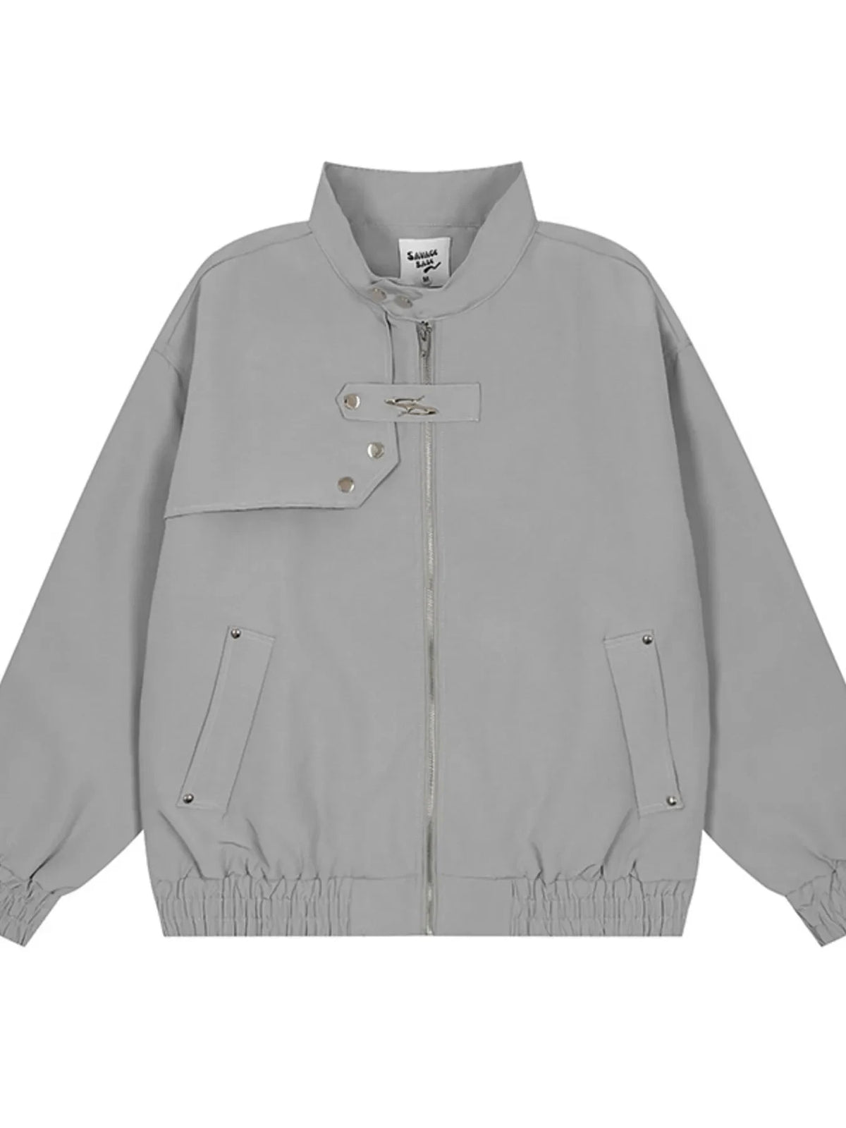 Men's Zip Up Long Sleeve Jacket Gray / M