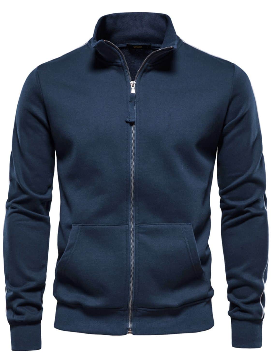 Men's Zip Up Long Sleeve Sweatshirt Navy / S