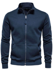 Men's Zip Up Long Sleeve Sweatshirt Navy / S