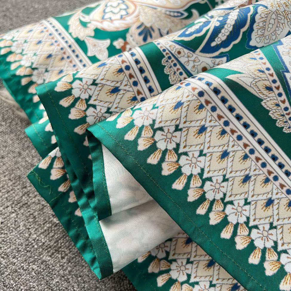 Mesh Sleeves Bohemian Vintage Sash A-line Dress