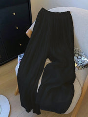 Mesh Wide Leg Pants Black / S