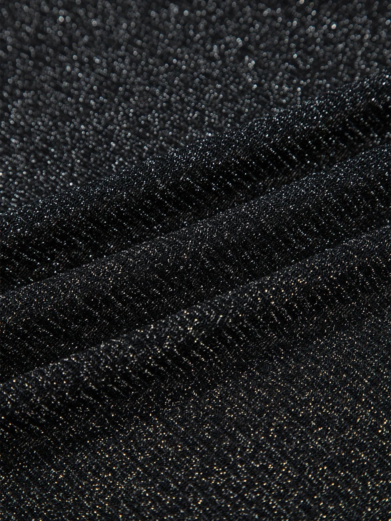Metallic Glitter Mesh Long Sleeve Top