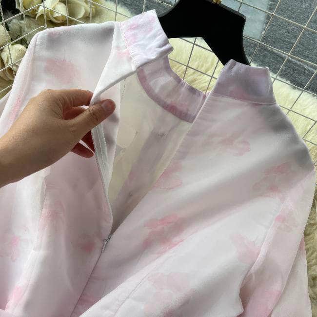 Mettage Lantern Sleeves Cottage Core Floral Vintage Maxi Dress